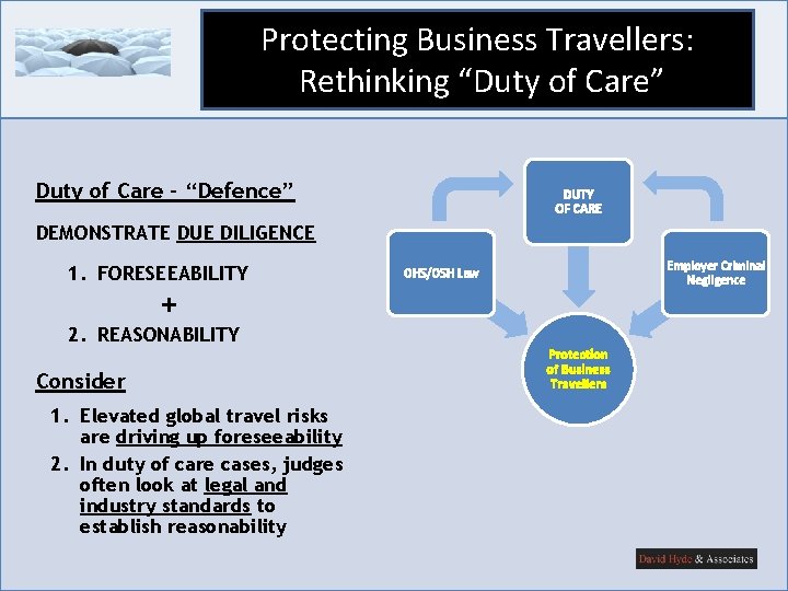 Protecting Business Travellers: Rethinking “Duty of Care” Duty of Care – “Defence” DUTY OF Protecting Business Travellers: Rethinking “Duty of Care” Duty of Care – “Defence” DUTY OF