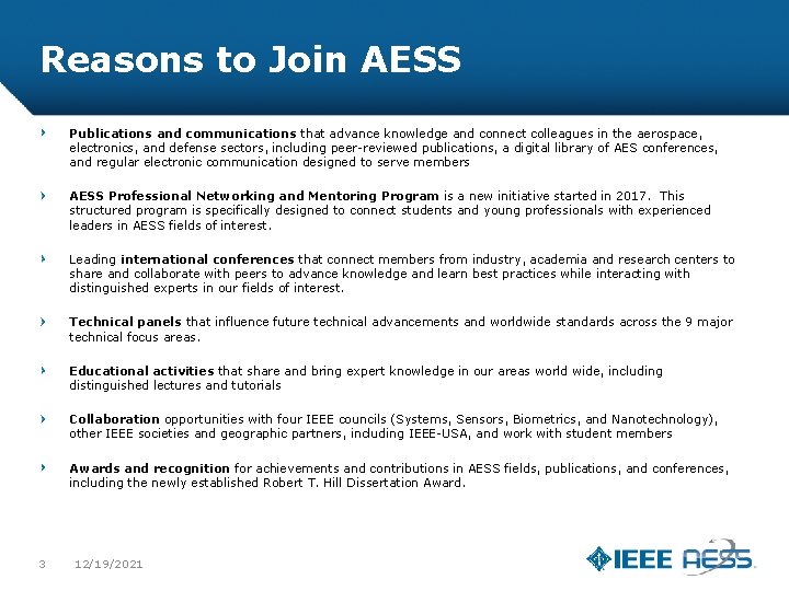 Reasons to Join AESS Publications and communications that advance knowledge and connect colleagues in