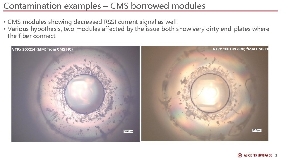 Contamination examples – CMS borrowed modules • CMS modules showing decreased RSSI current signal