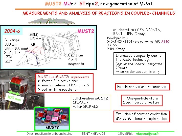 MUST 2 MUr à STrips 2, new generation of MUST MEASUREMENTS AND ANALYSIS OF