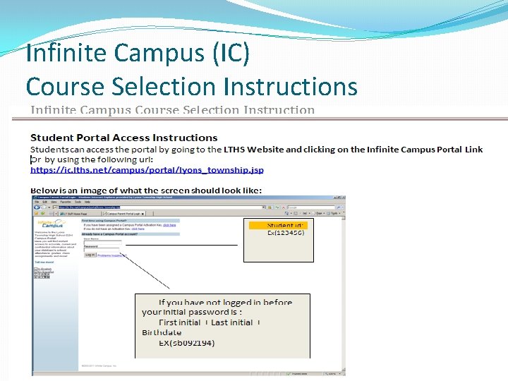 Infinite Campus (IC) Course Selection Instructions 