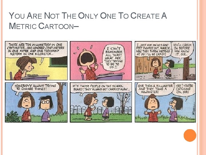 YOU ARE NOT THE ONLY ONE TO CREATE A METRIC CARTOON– 