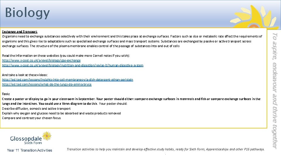 Biology Read the information on these websites (you could make more Cornell notes if