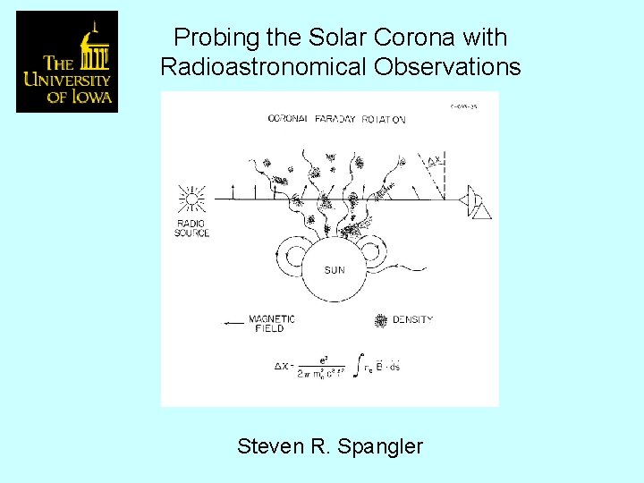 Probing the Solar Corona with Radioastronomical Observations Steven R. Spangler 