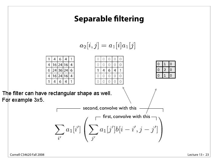 The filter can have rectangular shape as well. For example 3 x 5. 0