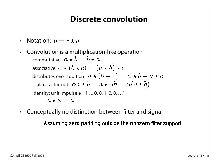 Assuming zero padding outside the nonzero filter support 