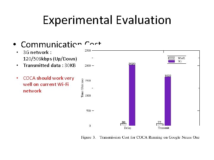 Experimental Evaluation • Communication Cost • 3 G network : 120/509 kbps (Up/Down) • Experimental Evaluation • Communication Cost • 3 G network : 120/509 kbps (Up/Down) •