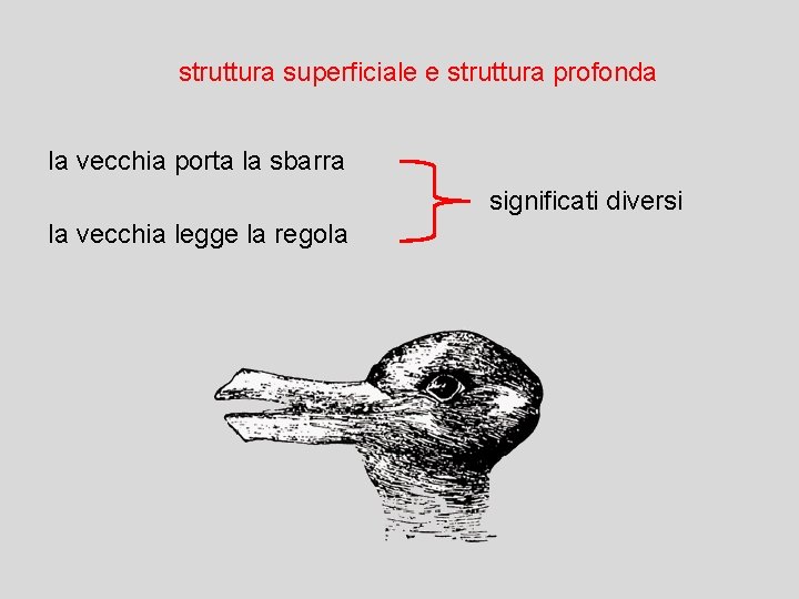 struttura superficiale e struttura profonda la vecchia porta la sbarra significati diversi la vecchia