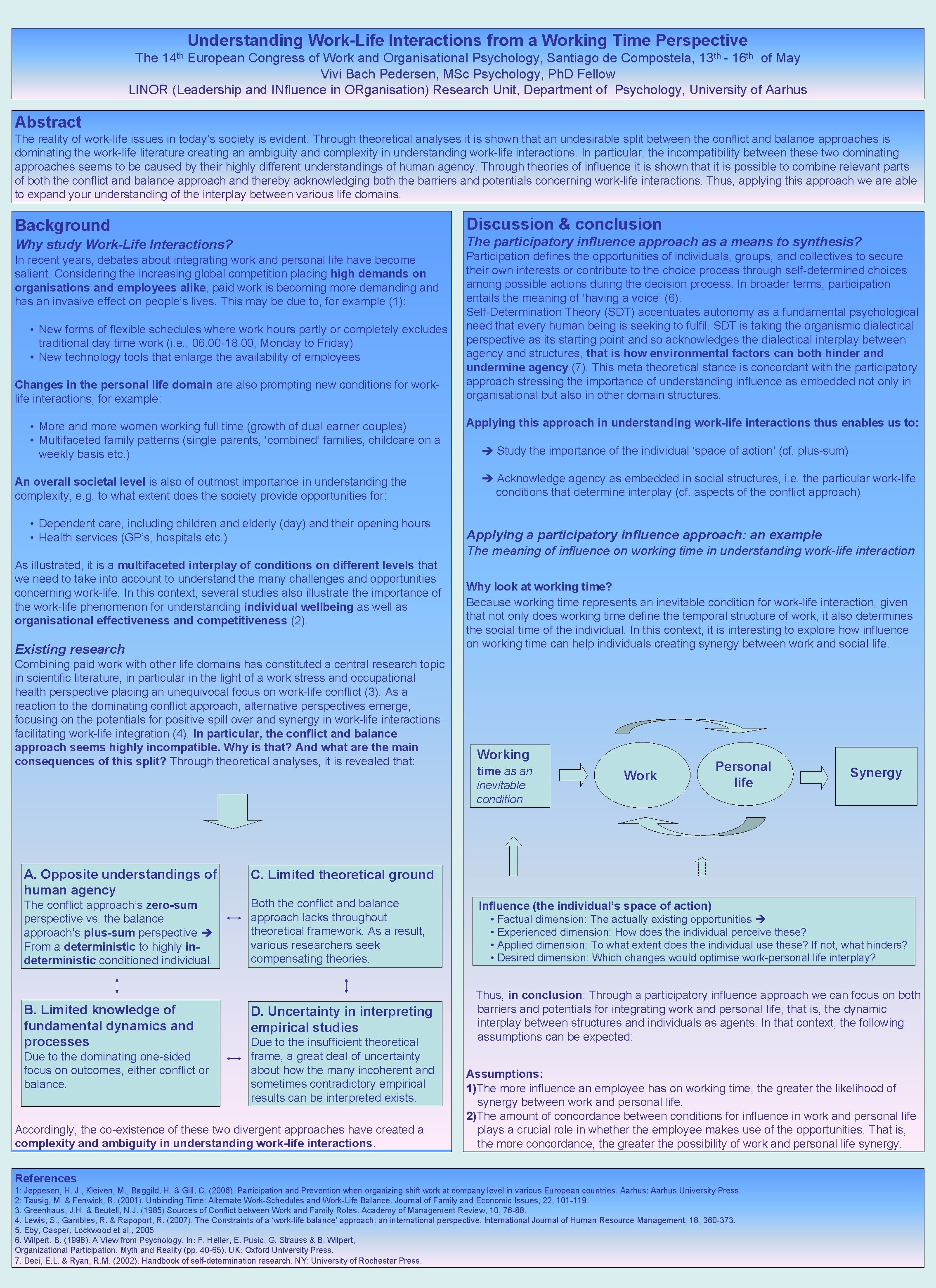 Understanding WorkLife Interactions from a Working Time Perspective
