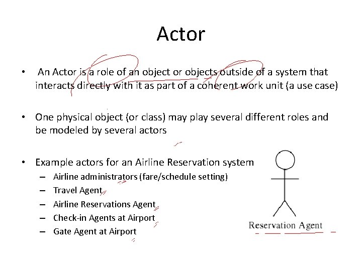 Actor • An Actor is a role of an object or objects outside of