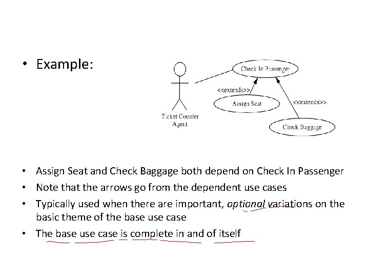  • Example: • Assign Seat and Check Baggage both depend on Check In