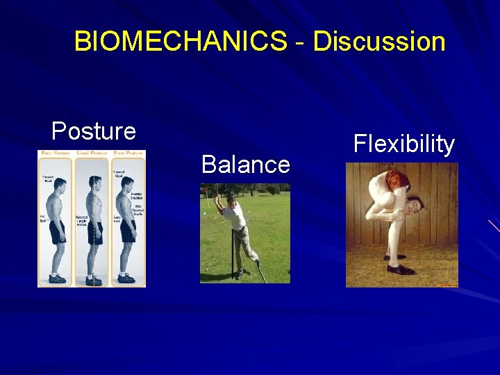 BIOMECHANICS - Discussion Posture Balance Flexibility 