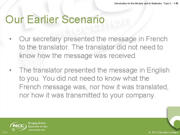 Introduction to the Module and to Networks Topic 1 - 1. 48 Our Earlier Introduction to the Module and to Networks Topic 1 - 1. 48 Our Earlier