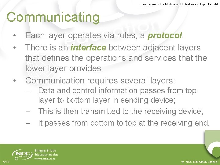 Introduction to the Module and to Networks Topic 1 - 1. 49 Communicating • Introduction to the Module and to Networks Topic 1 - 1. 49 Communicating •