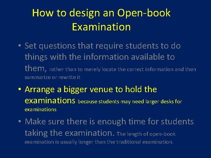 Open Book Example How to design an Openbook Examination Set questions