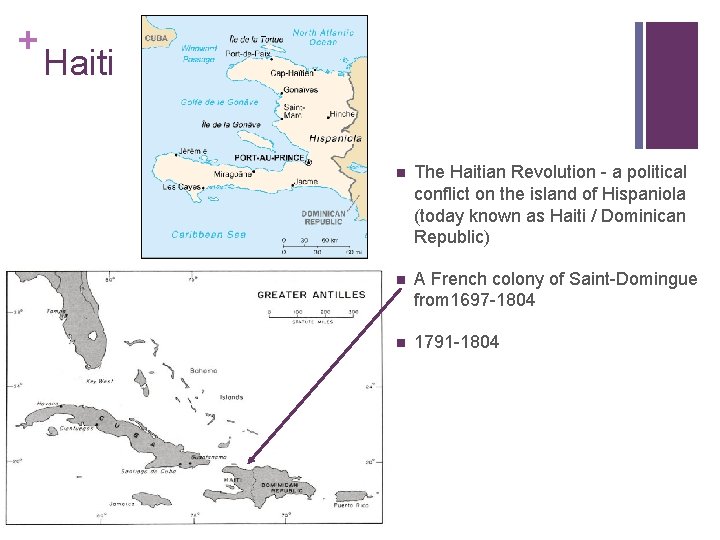 + Haiti n The Haitian Revolution - a political conflict on the island of