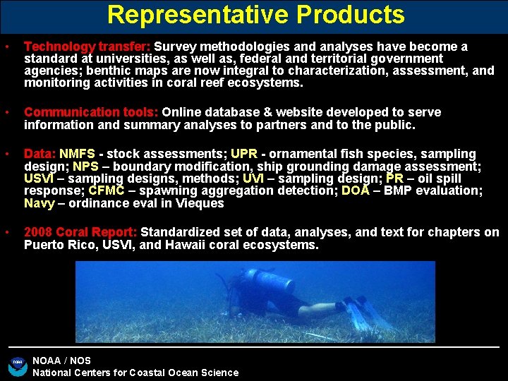 Representative Products • Technology transfer: Survey methodologies and analyses have become a standard at Representative Products • Technology transfer: Survey methodologies and analyses have become a standard at