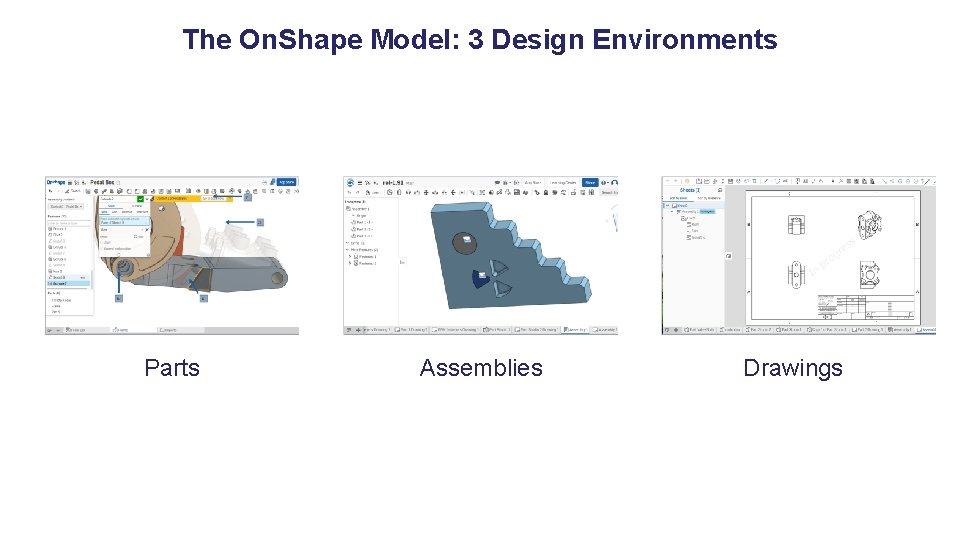 The On. Shape Model: 3 Design Environments Parts Assemblies Drawings 