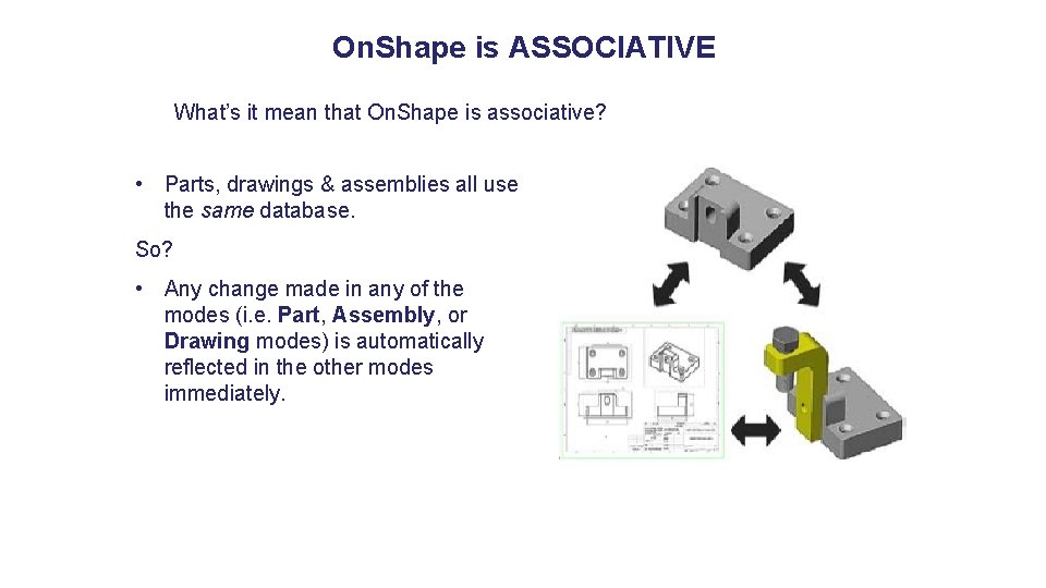 On. Shape is ASSOCIATIVE What’s it mean that On. Shape is associative? • Parts,