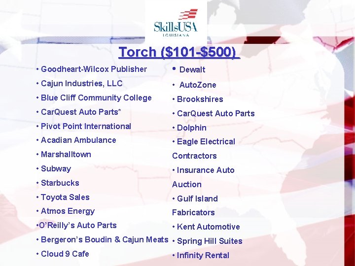Torch ($101 -$500) • Goodheart-Wilcox Publisher • Dewalt • Cajun Industries, LLC • Auto.