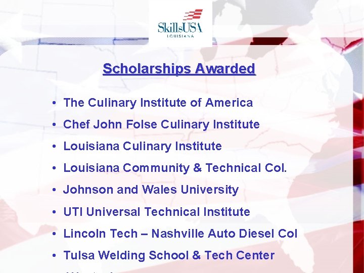 Scholarships Awarded • The Culinary Institute of America • Chef John Folse Culinary Institute