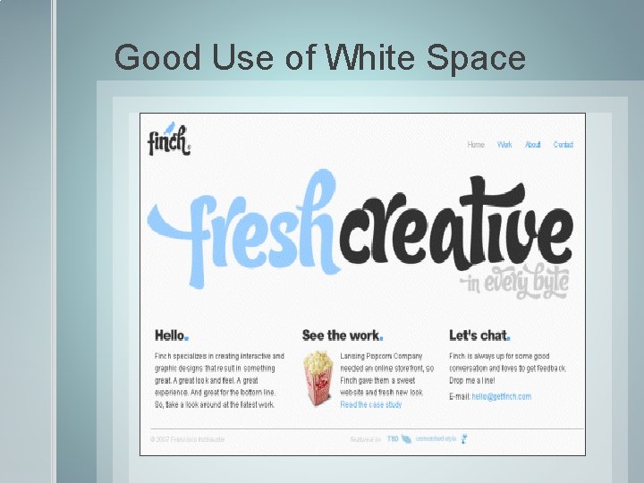 Good Use of White Space 