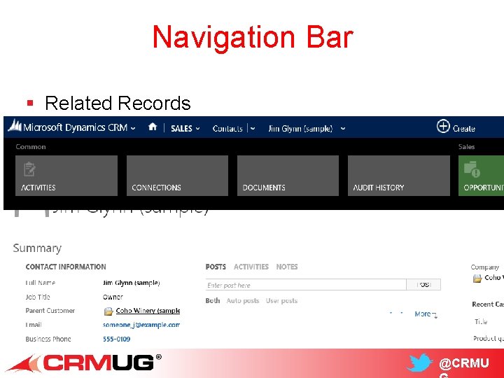 Navigation Bar § Related Records @CRMU 