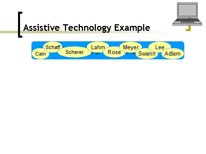 Assistive Technology Example Schaff Cain Lahm Lee Meyer Rose Swann Adlam Scherer Assistive Technology Assistive Technology Example Schaff Cain Lahm Lee Meyer Rose Swann Adlam Scherer Assistive Technology