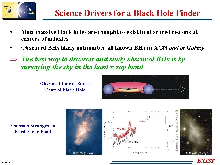 Science Drivers for a Black Hole Finder • • Most massive black holes are