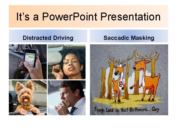 It’s a Power. Point Presentation Distracted Driving Saccadic Masking 