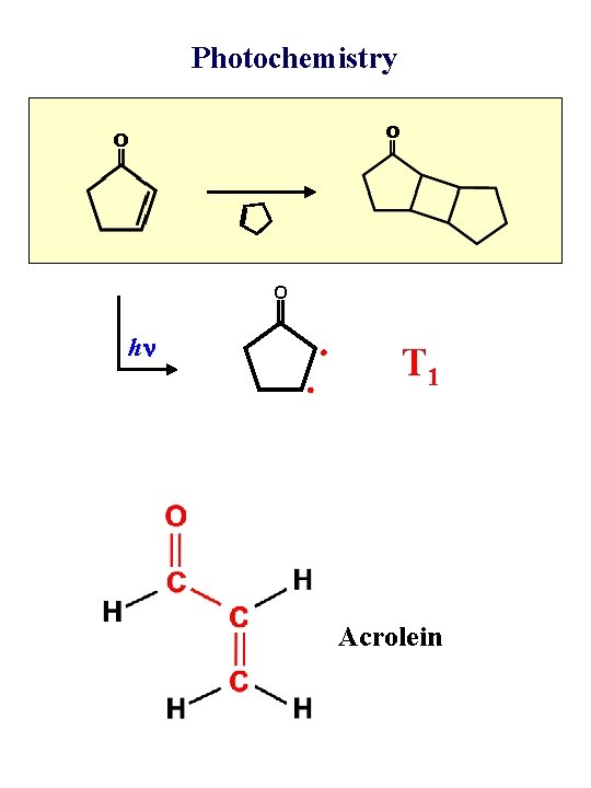 Photochemistry O hn T 1 Acrolein 