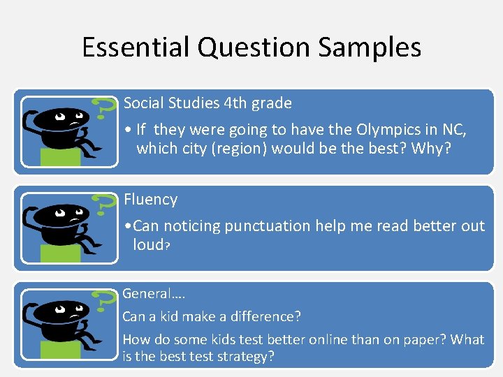 Essential Question Samples Social Studies 4 th grade • If they were going to