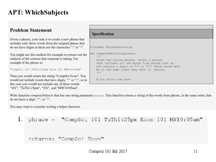 Compsci 101 fall 2017 11 