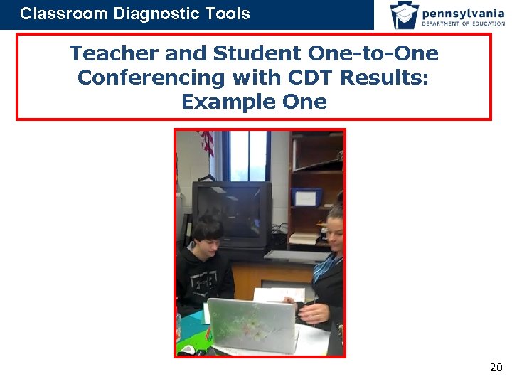 Classroom Diagnostic Tools Teacher and Student One-to-One Conferencing with CDT Results: Example One 20