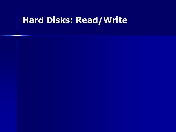 Hard Disks: Read/Write 