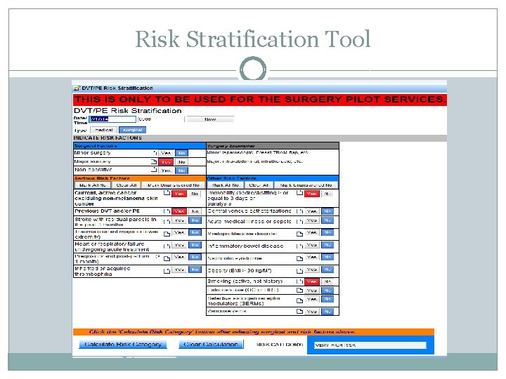 Risk Stratification Tool 