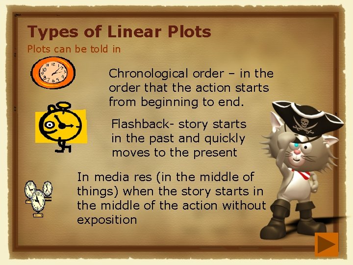 Types of Linear Plots can be told in Chronological order – in the order Types of Linear Plots can be told in Chronological order – in the order