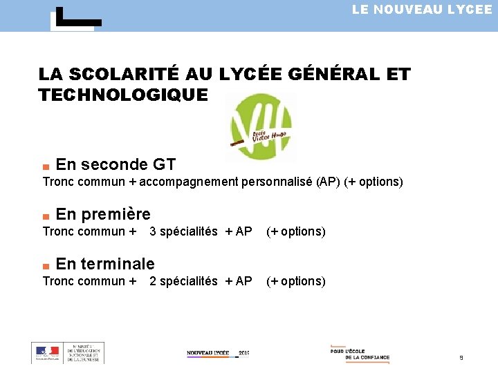 LE NOUVEAU LYCEE LA SCOLARITÉ AU LYCÉE GÉNÉRAL ET TECHNOLOGIQUE ■ En seconde GT