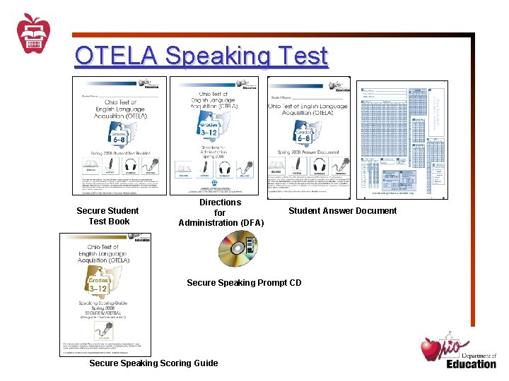 OTELA Speaking Test Secure Student Test Book Directions for Administration (DFA) Student Answer Document