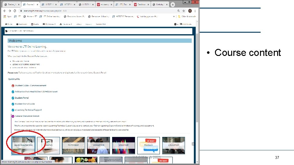  • Course content V 4. 0 March 2021 37 37 