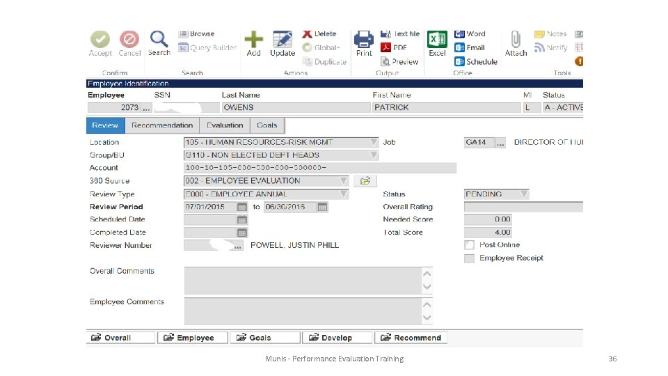 Munis - Performance Evaluation Training 36 
