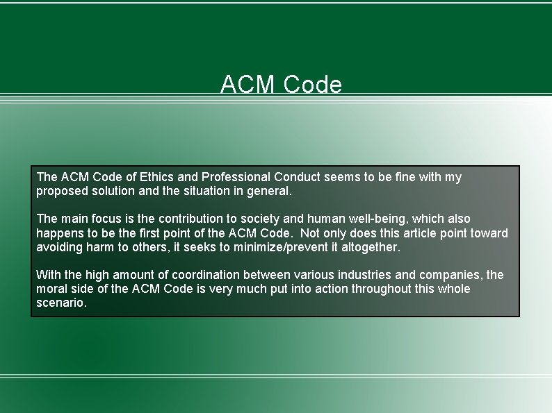 Professional Code Acm Building a Smarter Forest Joe Otis Summary Several