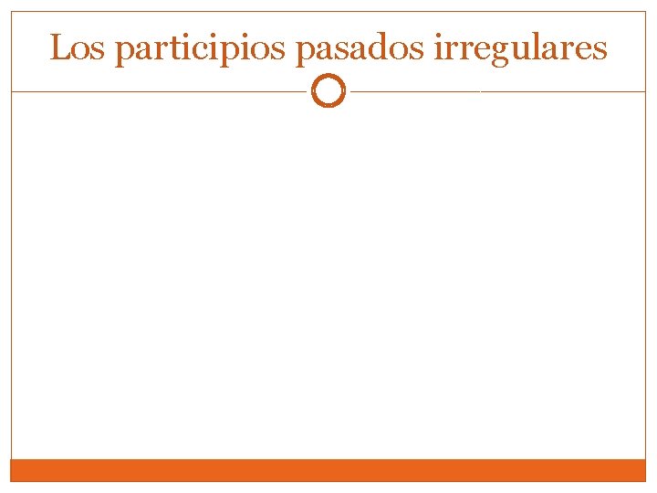 Los participios pasados irregulares 