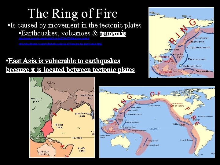 The Ring of Fire • Is caused by movement in the tectonic plates •