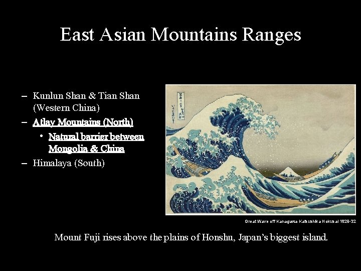 East Asian Mountains Ranges – Kunlun Shan & Tian Shan (Western China) – Atlay