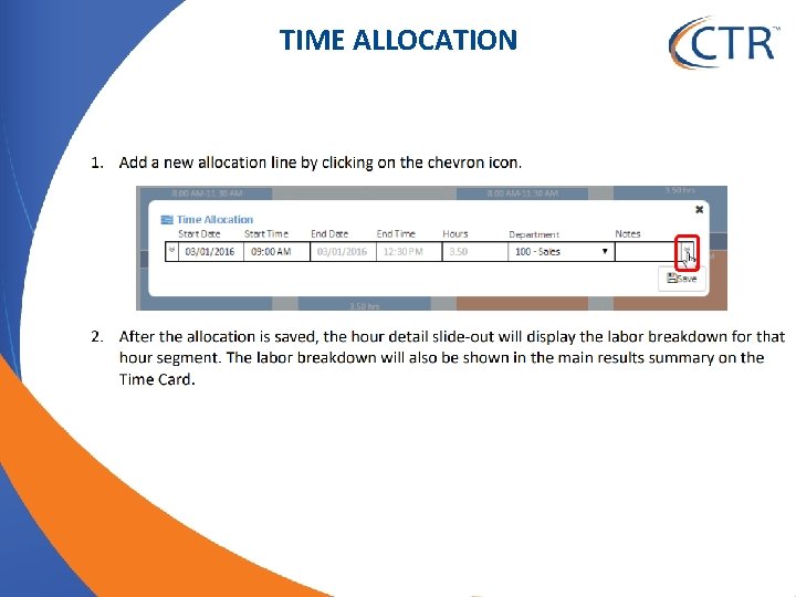 TIME ALLOCATION 