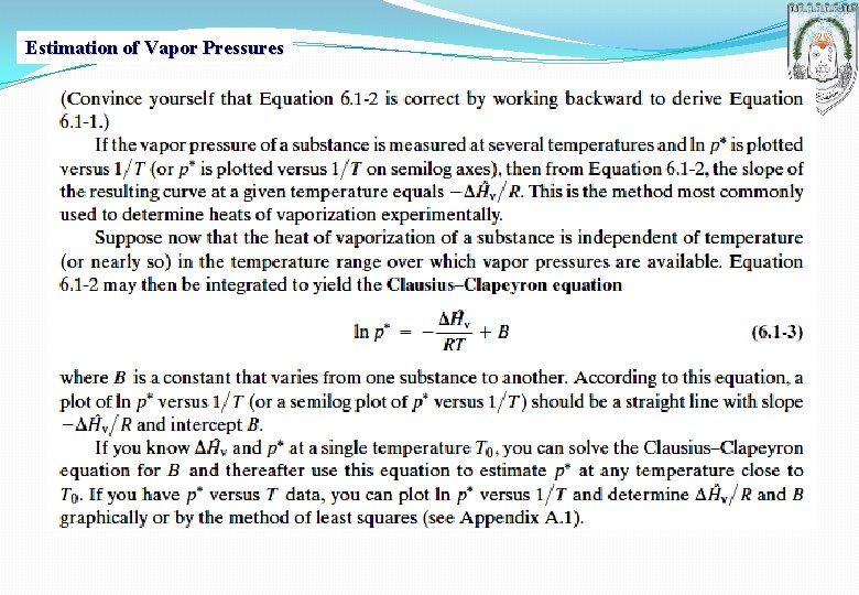 Estimation of Vapor Pressures 