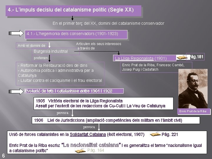 4. - L’impuls decisiu del catalanisme polític (Segle XX) En el primer terç del