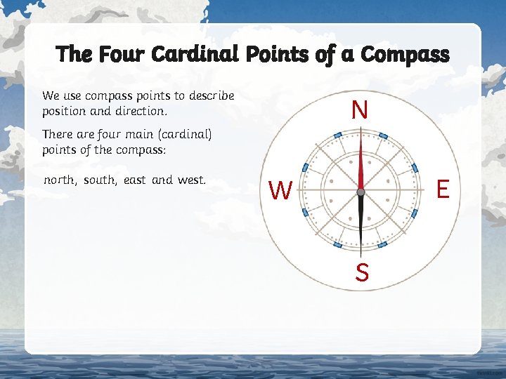 The Four Cardinal Points of a Compass We use compass points to describe position
