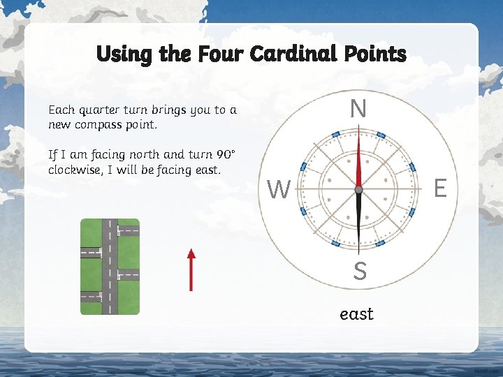 Using the Four Cardinal Points N Each quarter turn brings you to a new